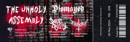 Billet/Ticket THE UNHOLY ASSEMBLY